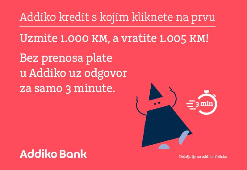 Addiko kredit s kojim kliknete na prvu – ugovorite 1.000 KM, vratite 1.005 KM!